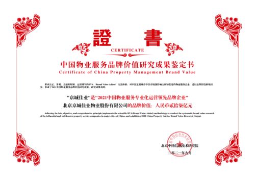 城建集團旗下京城佳業榮膺2021中國物業服務多項殊榮